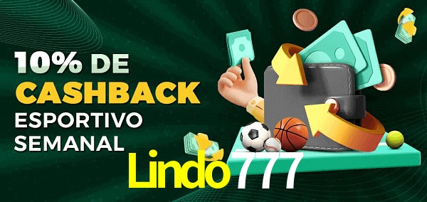 10% de bônus de cashback na Lindo777